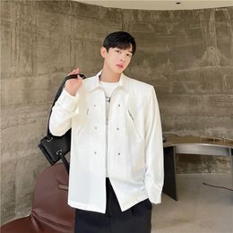 Men's Casual Shirts Men Fashion 2023 Spring Autumn Man Dress Shirt Long Sleeve Zippers