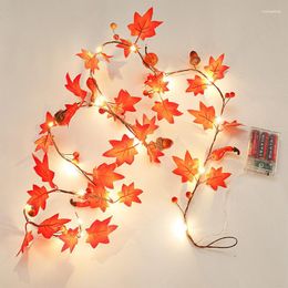 Strings Lovely Halloween Maple Vine With Pumpkin Fruit And Copper Wire String Light By Holiday Party Garden/Home Room Decoration