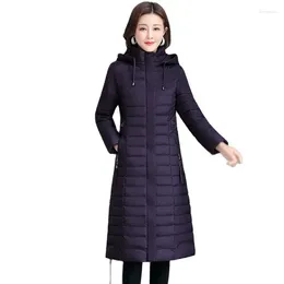 Women's Trench Coats Women Winter Hooded Big Pocket Long Thin Windproof Warm Coat Puffer Jacket Cotton Padded Parkas Overcoat