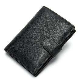 Wallets Genuine Leather Wallet Men Passport Holder Coin Purse Magic Walet PORTFOLIO MAN Portomonee Mini Vallet Cover306f