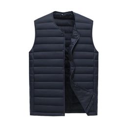 cotton down vest men winter slim breathable ultra thin vest mens Solid black ultra light vest for men 226C