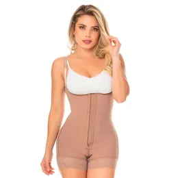 Women's Shapers Body Shaper Short Girdle With 2 Line Hooks Semi Covered Back Free Breasts BuLifting