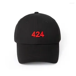 Ball Caps High Quality Red Embroidery 424 Baseball Cap Men Women 1:1 Inside Label Adjustable Buckle Hats