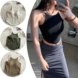 Camisoles & Tanks Summer Camisole Slim Vest Sexy Women Sleeveless Female With Solid Pad Colour Tank Tops Bra Bralette Chest L1I2