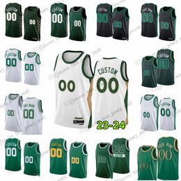 Jayson Tatum 2023-24 New Season Printed Basketball Jerseys Jrue Holiday Kristaps Porzingis Kornet Oshae Brissett Dalano Banton Svi Mykhailiuk Neemias Queta Lamar