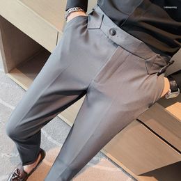 Men's Suits Men's 2023 High Waist Suit Pants Men Solid Colour Casual Slim Business Dress Pant Korean All-match Office Social Trousers