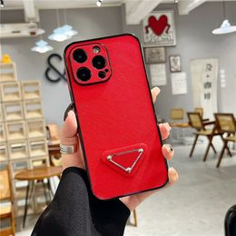 Fashion P Designer Mobile Phone Cases for iPhone 15 Pro Max 15Pro 15Plus 14Plus 13 12Pro 11 14 Designs Leather Cellphone Cover Handbag Style Letter Triangle Shell Case