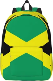 Backpack Casual Lightweight Jamaica Flag Laptop Men Women Travel Bag Outdoor Canvas Daypack