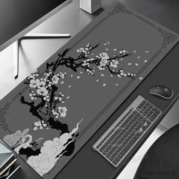 Mouse Pads Wrist Red Cherry Blossom Mouse Pad Laptops Deskmat Mousepad Anime Office Carpet Gamer Keyboard Computer Desks R231028