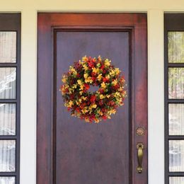 Decorative Flowers Wreath Ornament Plastic Christmas Festive Front Door Garland For Wedding Party Home Decoration Fall Winter Themes