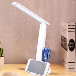 Table Lamps Intelligent Voice Control Touch Desktop Reading Light Dormitory Eye Protection Lamp 180° Folding Storage Desk Learning