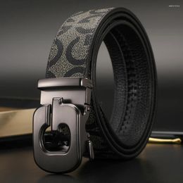 Belts 2023 Luxury Work Business 34mm Men Metal Automatic Buckle High Quality Leather Belt For Casual Strap