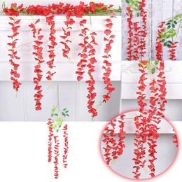 Decorative Flowers Artificial Hanging Baskets With Flower Rattan Christmas Decorations Wedding Ceiling Vine Sunflowers