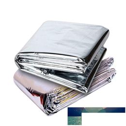 Other Garden Supplies 2Pcs 210X130Cm Outdoor Survival Emergency Rescue Warm Blanket Foldable Waterproof Heat Reflective Mylar Film T Dhfav