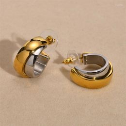 Stud Earrings XIALUOKE Metal Irregular Golden Platinum Mixed Colour For Women Retro Personality Jewellery Gift