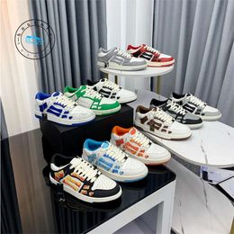 8Designer Skelet Bones Low Men Women Shoes Bones imiri Leather Skeleton Sneakers Luxury Skeleton Blue Red White Black Green Grey Pink couple casual shoes SKEL TOP