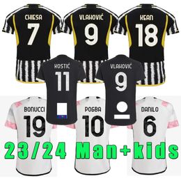 23 24 POGBA CHIESA juVentUs soccer jerseys 2023 2024 MILIK VLAHOVIC men kids set BONUCCI football shirts uniform Kostic Fagioli Danilo maglie da calcio