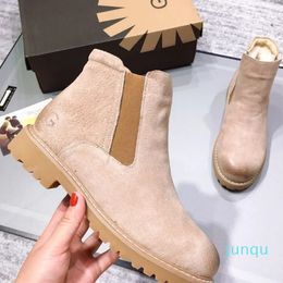 Designer Boots Australia Boots Luxury Brand Boot Genuine Leather Warm Boots Ankle Booties Man Short Winter Full fur