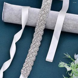 Belts Long Ribbon Rhinestone Belt Bling Diamond Plus Size Crystal Silk Luxury Dress Waistband Wedding
