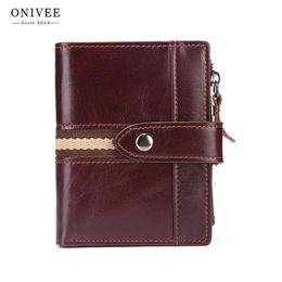 ONIVEE New Slim Genuine Leather Mens Wallet Man Cowhide Cover Coin Purse Small Male Credit&id Multifunctional Walets205y