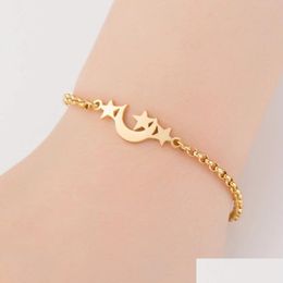 Charm Bracelets Bohemia Stainless Steel Elephant Butterfly Star Moon Pendant Chains Fashion Charms Bracelet For Women Jewellery Party Lo Dhyha