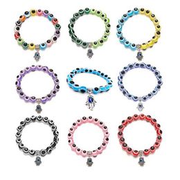 Creative Resin Round Beads Devil's Eye Beaded Bracelet Fatima's Hand Pendants Bracelets Jewellery Accessories In Bulk