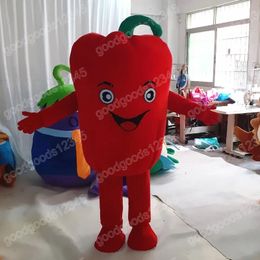 Christmas Cute Red Pepper Mascot Costumes Halloween Fancy Party Dress Cartoon Character Carnival Xmas Advertising Birthday Party Costume Outfit