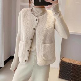 Women's Vests Sleeveless Fleece Jacket Winter Warm Button Vest Women Lamb Clothes Ladies Coats Raise Temperature