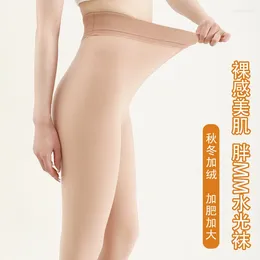 Stage Wear Autumn And Winter Large Size Water Light Socks Single Layer Integrated Leg Artefact Muscle Female Nude Feel