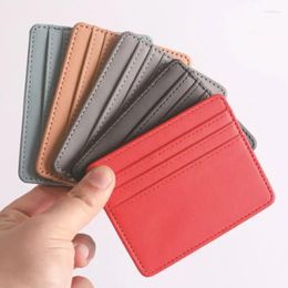 Card Holders 1pcs Leather Slot Multi Case Men Holder Slim Business Color Box Credit Pu Women Wallet Bank Cover ID