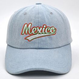 Ball Caps Mexico Dad Hat Embroidery Denim Baseball Cap Casual Trucker Summer Cosy Mom Team Hats Adjustable