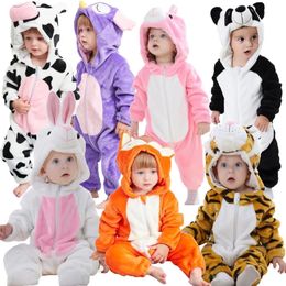 Pajamas Kigurumi Anime Onesie Kids Unicorn Pajamas 1 2 3 4 Years Duck Bunny Owl Animal Cosplay Clothes Winter Soft Warm Children Pyjamas 231027