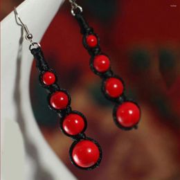 Dangle Earrings BOEYCJR Ethnic Vintage Jewelry String Red Natural Stone Beads Shape Drop Hook For Women Aretes Ohrringe