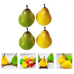 Party Decoration 4 Pcs Artificial Pear Shop Window Adornment Pography Props Cabinet Decor Simulation Fruit Fall Teaching Aids Pears