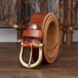 Belts 3.8cm Designers Men Thick Genuine Leather Dress Casual Pin Buckle Business Belt For Man Male Cowskin Luxury Strap