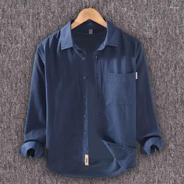 Men's Casual Shirts Overshirt Washed Twill Oxford Shirt Long Sleeve Regular Fit Button Down Cotton Versatile