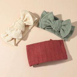 Hair Accessories Knitted Cotton Bowknot Headbands For Children Solid Colors Soft Elastic Head Wraps Kids Girl Born