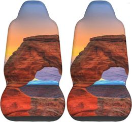 Car Seat Covers Arches National Park Printed For Front 2 Pack Elasticity Automotive Cover Auto Truck Van SUV