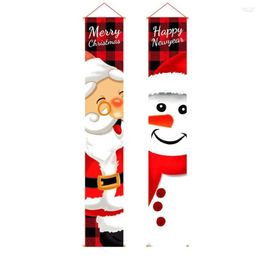 Christmas Decorations Porch Sign Door Banner Santa Claus Hanging Merry Pendant 2023 Decoration For Home Year Gift