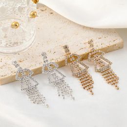 Dangle Earrings Fashion For Women Long Abstract Tree Drop Earring Geometric Tassel Rhinestone Jewellery Birthday Gift