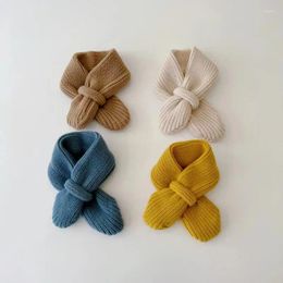 Scarves 2023 Children's Scarf Winter Solid Color Knitted Warm For Boys And Girls Baby Neck