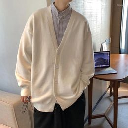 Men's Sweaters EBAIHUI Korean Casual Solid Color College Style Knitwear Autumn Loose Versatile Long Sleeved Cardigan Coat