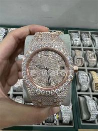 Moissanit Diamant Iced Out Designer Herrenuhr für Herren Hochwertige Montre Automatikuhren Orologio.Montre De Luxe L73