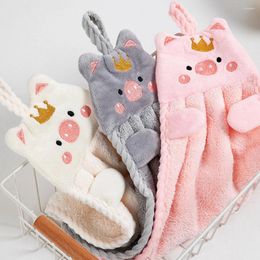 Towel Kids Wall Mounted Soft Plush Quick-drying Absorbent Hanging Kitchen Bathroom Use Hand Dry Cartoon Microfiber