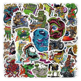 50PCS Horrible Liquid Monster Stickers Cartoon Personalised Creative Graffiti Sticker Funny Monsters Decals Guitar Luggage Laptop PVC Sticker Kid DIY Toys