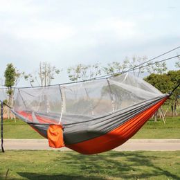 Camp Furniture Portable Automatic Quick-opening Mosquito Net Hammock Outdoor Camping Pole Anti-rollover Nylon Rocking Chair 260x140cm