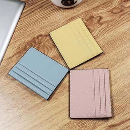 Card Holders Candy Colour Portable Multi Slot Case Coin Pouch Bank Slim Holder PU Bag Business Wallet Women