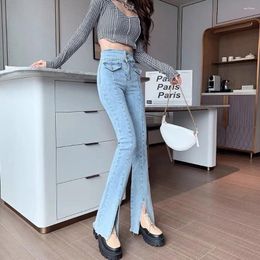 Women's Pants Split Cuff Streetwear Women Baggy Jeans Y2K Tassel Loose Female Flare Spring Autumn Size Fashion Casual Straight Trousers