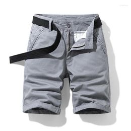 Men's Shorts Summer Cargo Men Cotton Solid Casual Short Pants Black Khaki Military Jogger No Belt Mens Clothing 2023