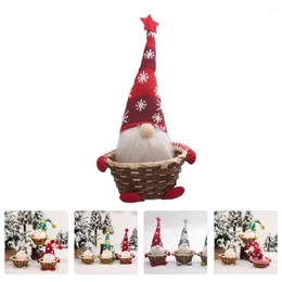 Dinnerware Sets Christmas Candy Basket Storage Weaving Decorative Table Trays Decorations Gnome Bamboo Elder Wicker